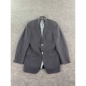 Vintage Stafford Blazer 38 L Blue Wool Premium University Golden Button Logo